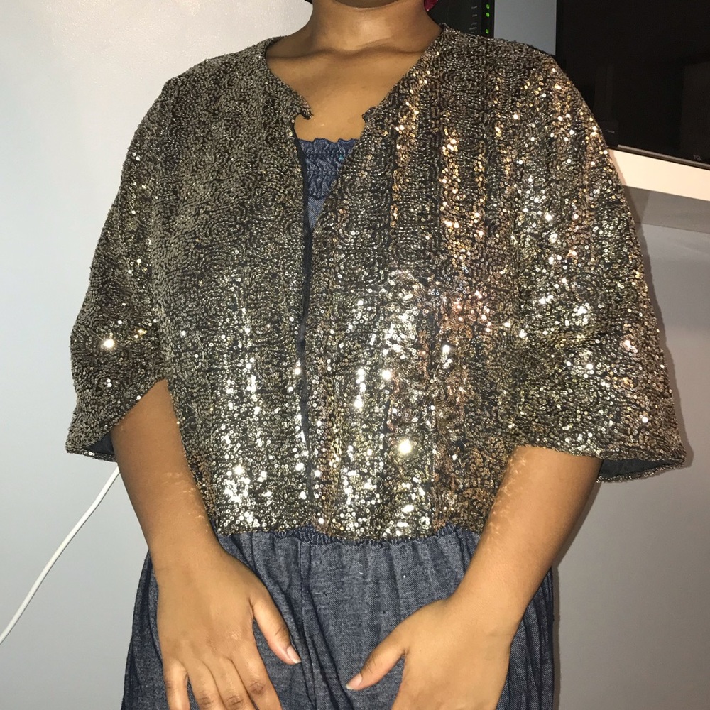 Maria Gabrielle Gold Dazzle Blazer